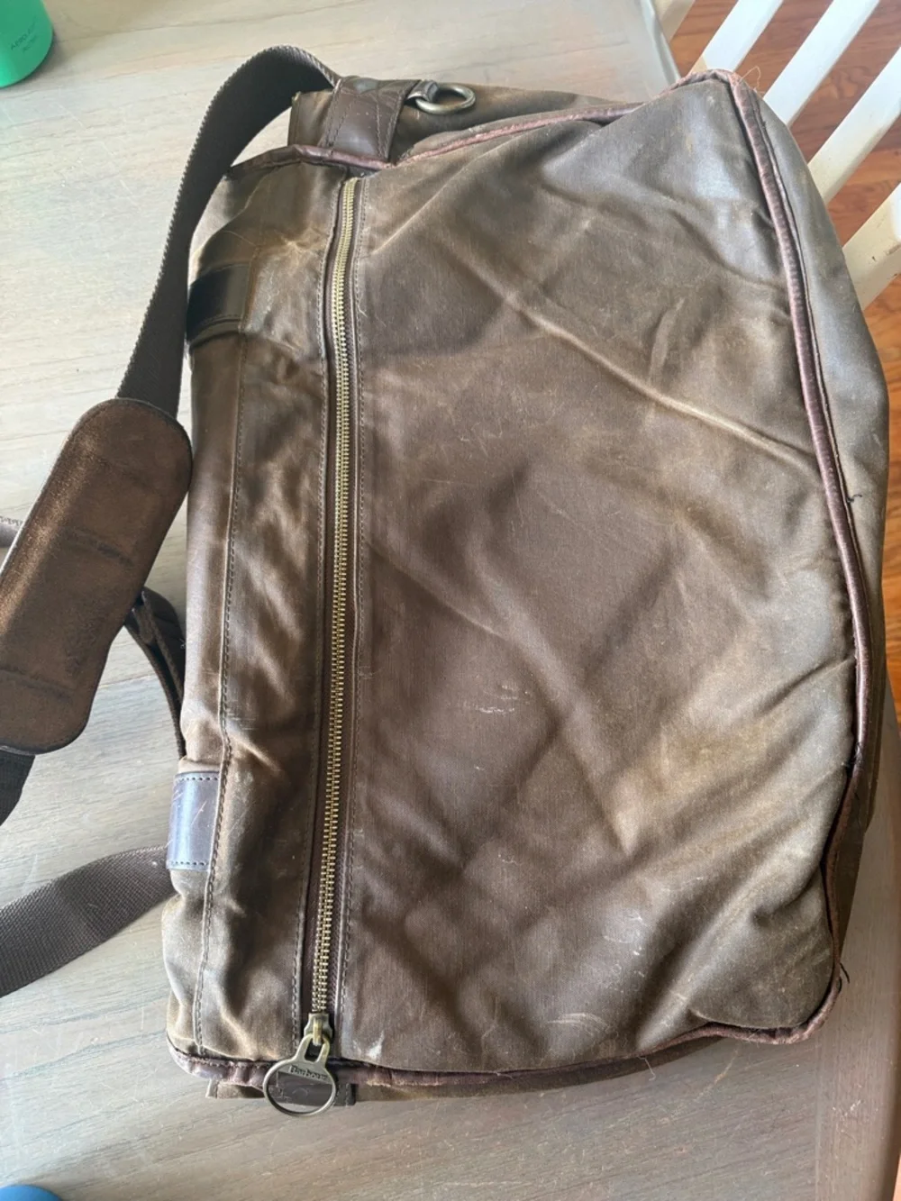 Barbour canvas and leather Messenger Bag with Adjustable Strap